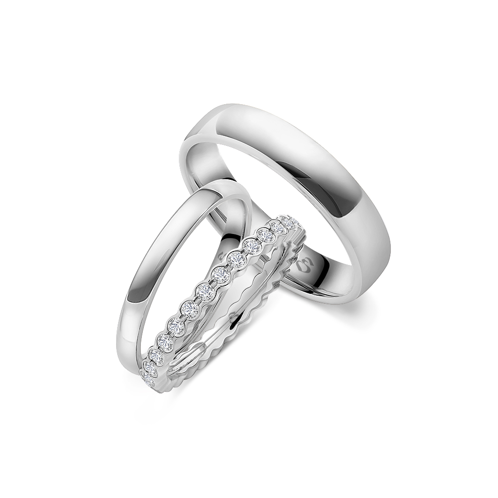 Simon & Söhne Trauringe Ringsets A 15 white