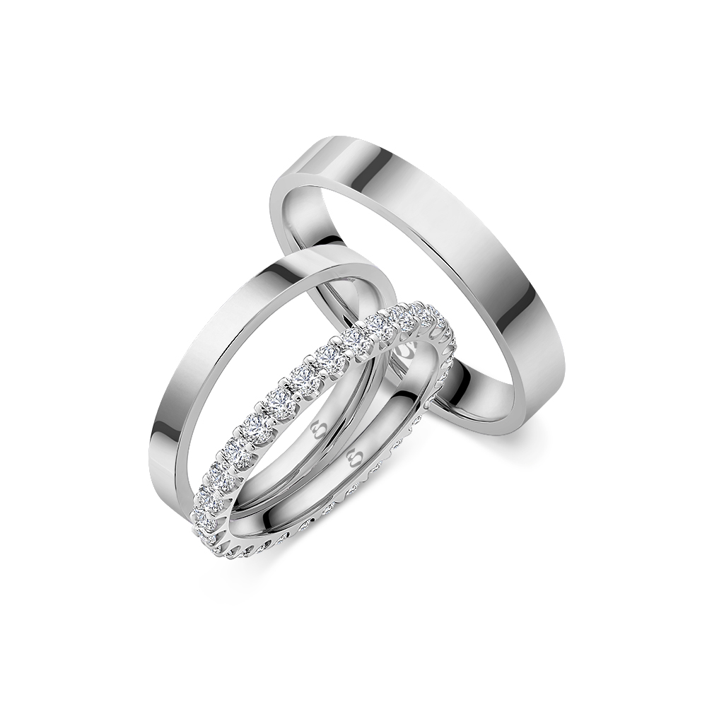 Simon & Söhne Trauringe Ringsets A 17 white